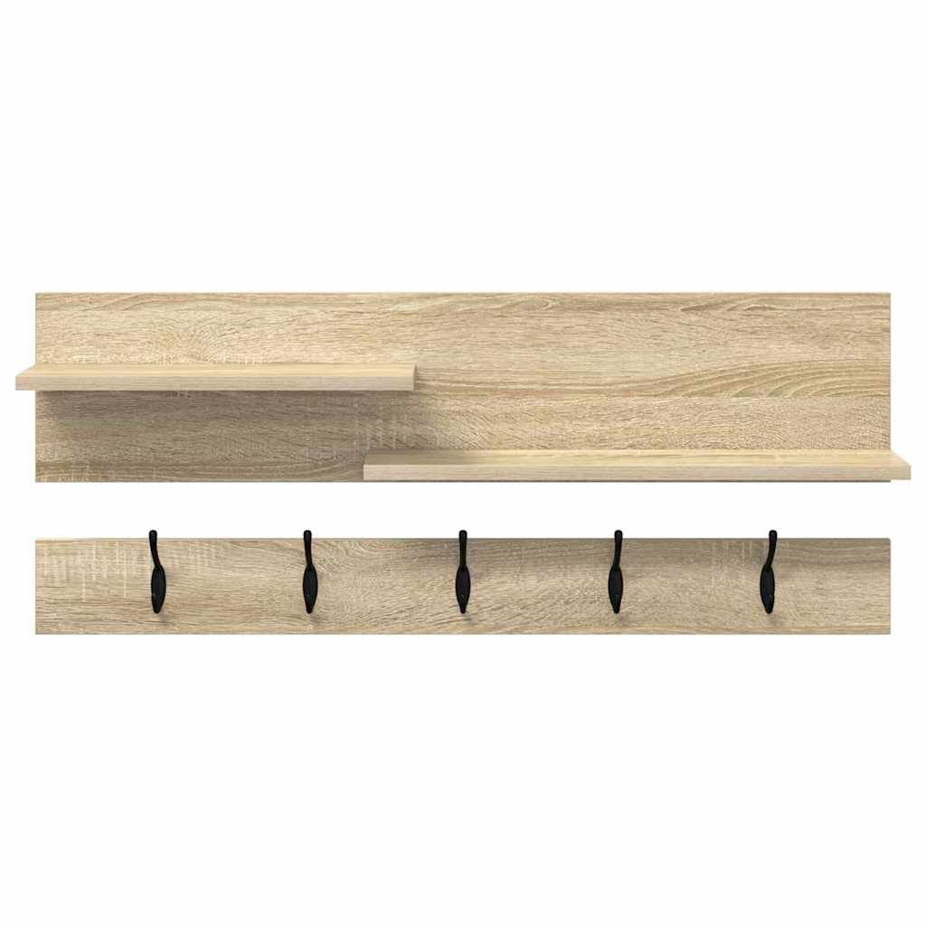 vidaXL Τοίχου Κρεμάστρα Επιτοίχιο Δρύς Sonoma 90 x 15 x 36 εκ.
