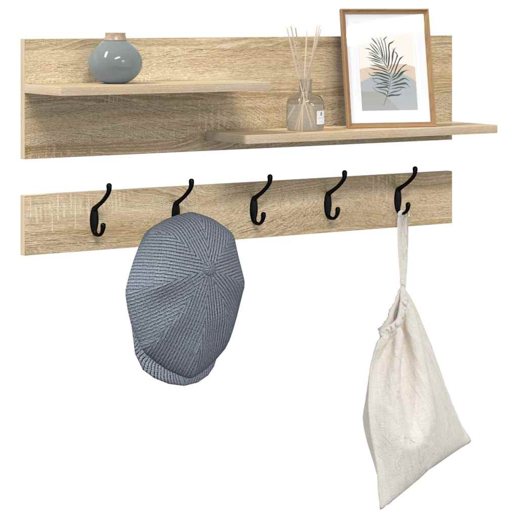 vidaXL Τοίχου Κρεμάστρα Επιτοίχιο Δρύς Sonoma 90 x 15 x 36 εκ.