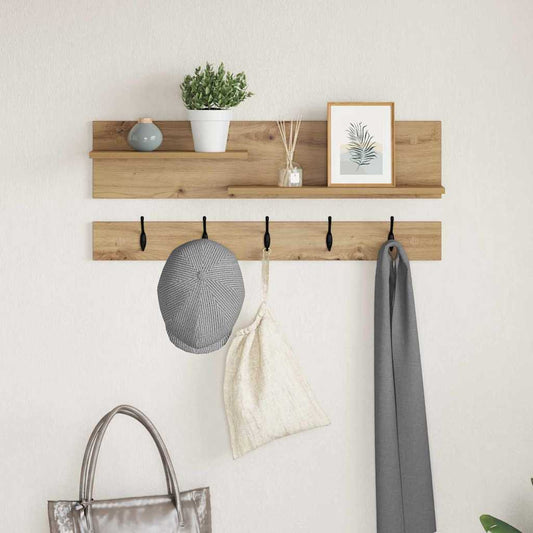 vidaXL Τοίχου Κρεμάστρα Επιτοίχιο Artisan Oak 90 x 15 x 36 εκ.