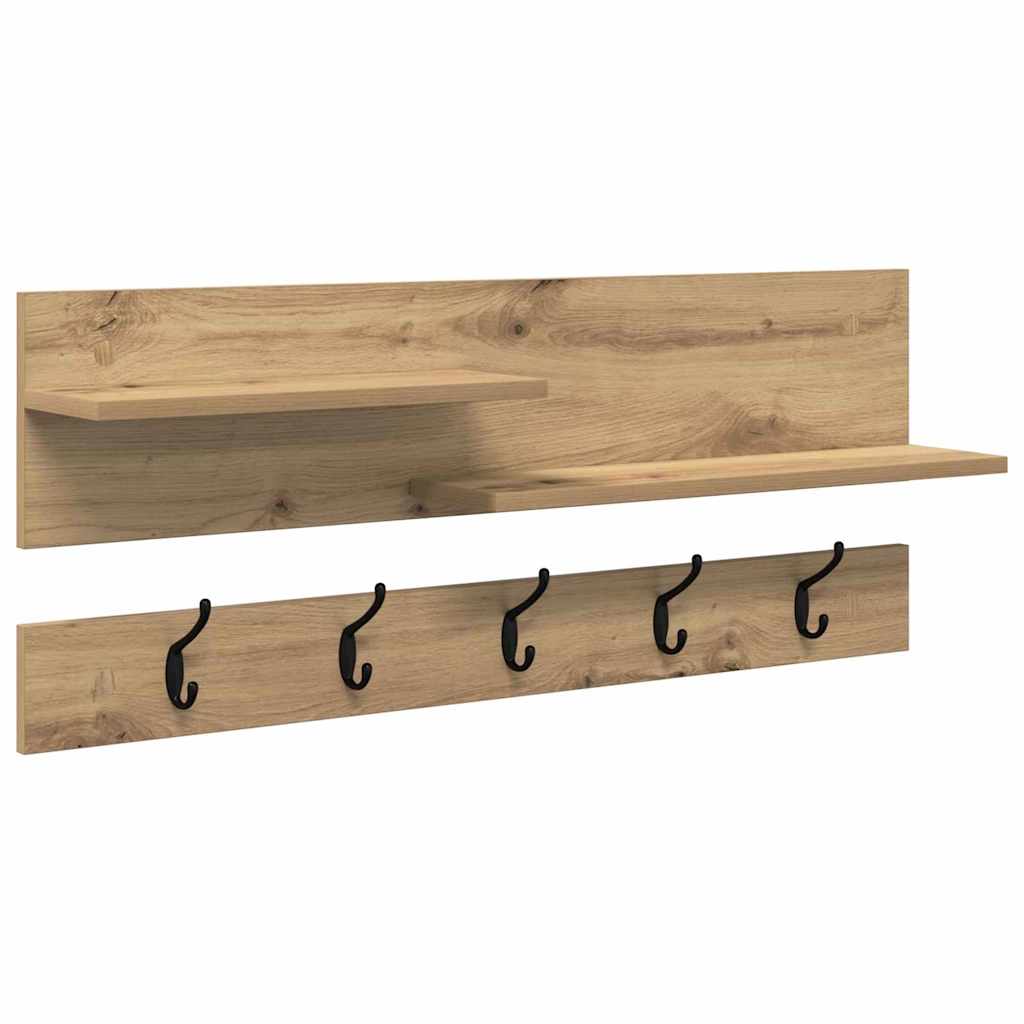 vidaXL Τοίχου Κρεμάστρα Επιτοίχιο Artisan Oak 90 x 15 x 36 εκ.