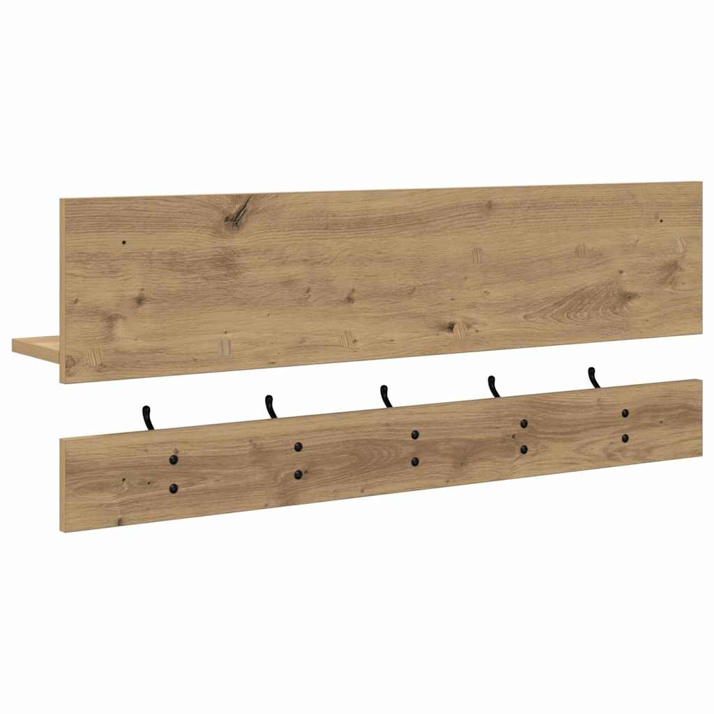vidaXL Τοίχου Κρεμάστρα Επιτοίχιο Artisan Oak 90 x 15 x 36 εκ.