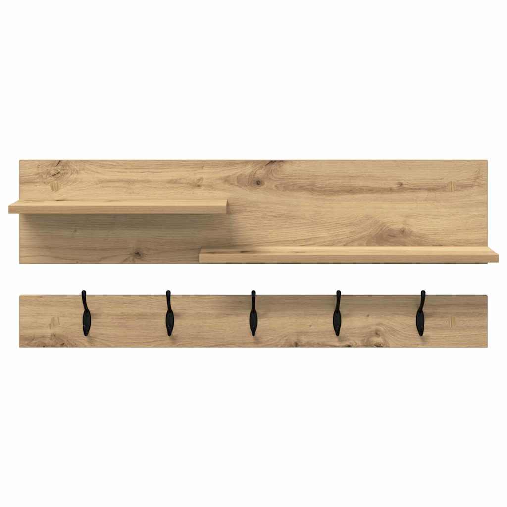 vidaXL Τοίχου Κρεμάστρα Επιτοίχιο Artisan Oak 90 x 15 x 36 εκ.
