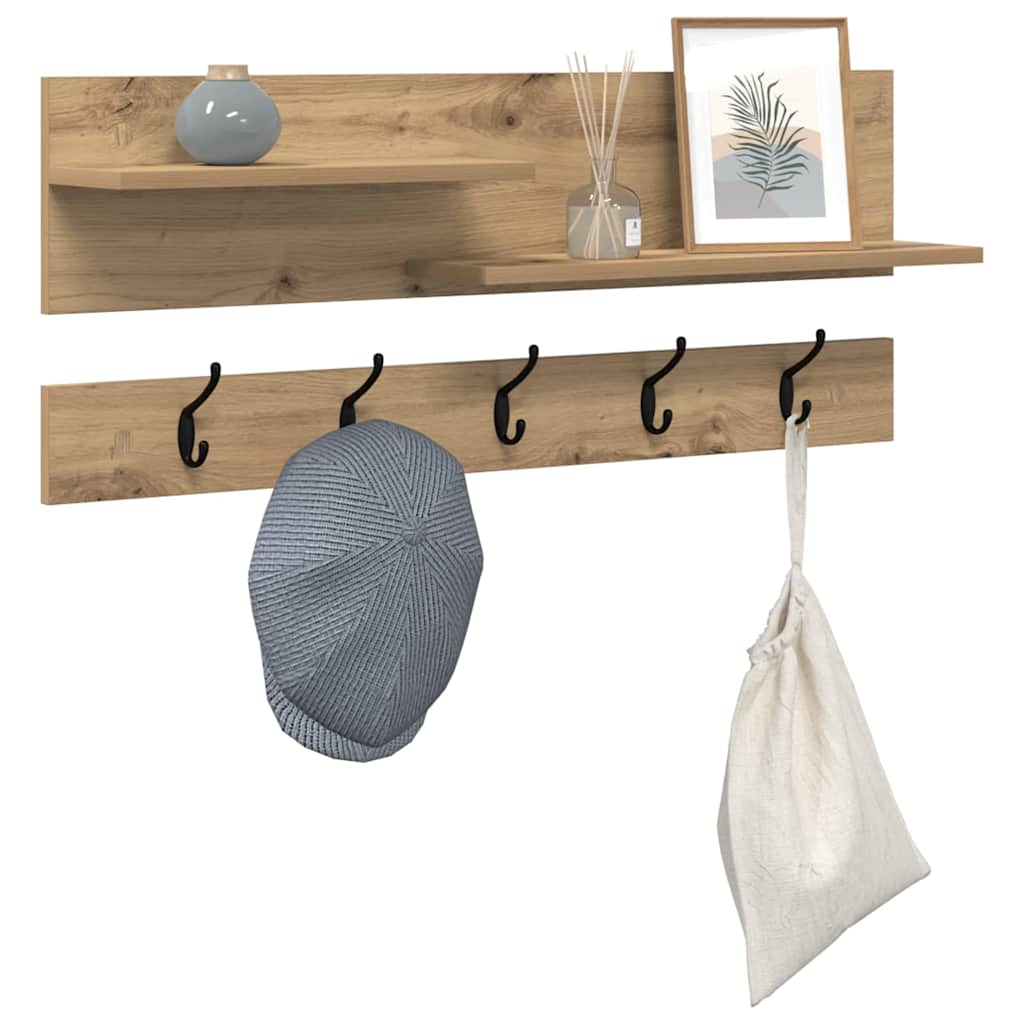 vidaXL Τοίχου Κρεμάστρα Επιτοίχιο Artisan Oak 90 x 15 x 36 εκ.