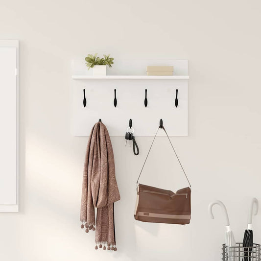 vidaXL Τοίχου Κρεμάστρα Επιτοίχιο Λευκό 60 x 40 x 12 cm