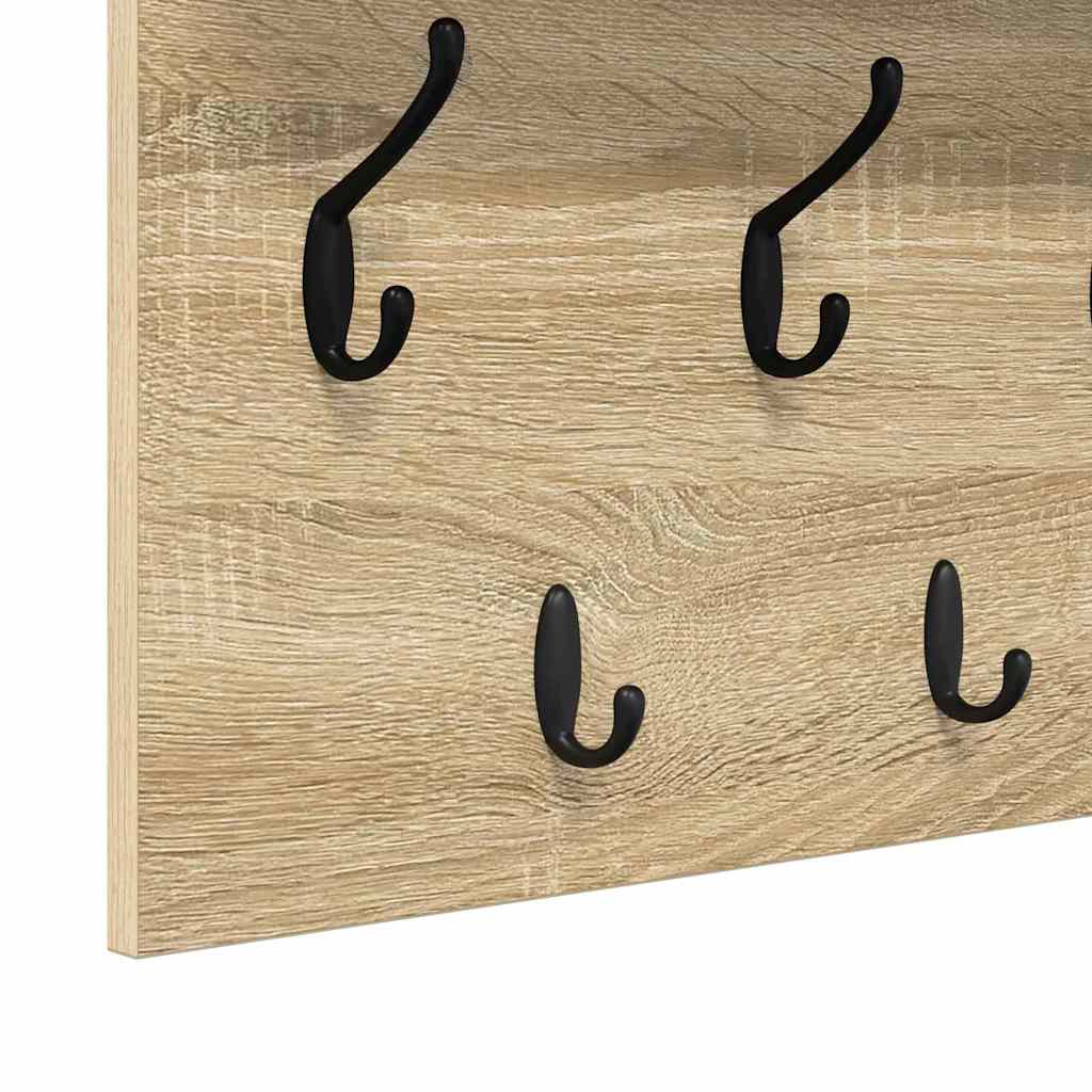 vidaXL Τοίχου Κρεμάστρα Επιτοίχιο Δρύς Sonoma 60 x 40 x 12 cm