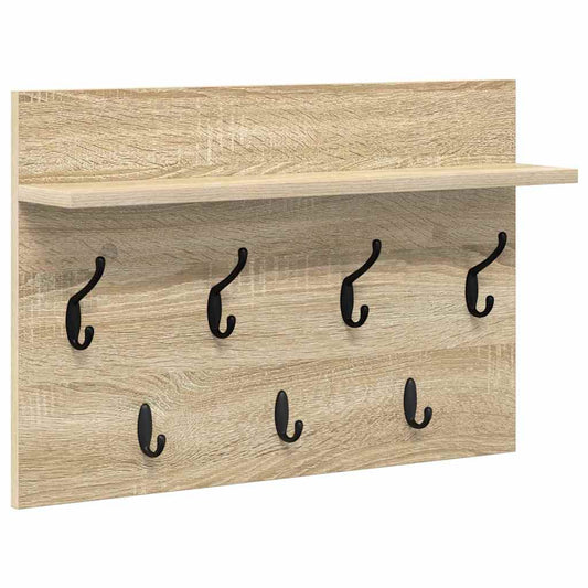 vidaXL Τοίχου Κρεμάστρα Επιτοίχιο Δρύς Sonoma 60 x 40 x 12 cm