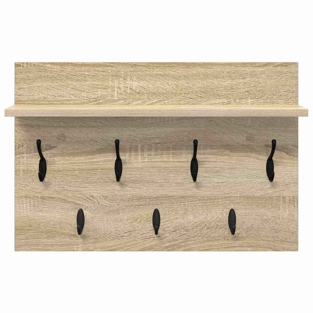 vidaXL Τοίχου Κρεμάστρα Επιτοίχιο Δρύς Sonoma 60 x 40 x 12 cm