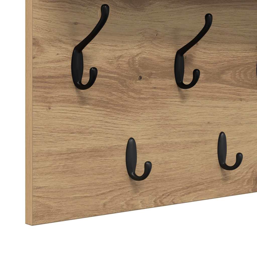 vidaXL Τοίχου Κρεμάστρα Επιτοίχιο Artisan Oak 60 x 40 x 12 cm