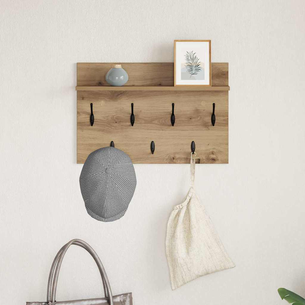 vidaXL Τοίχου Κρεμάστρα Επιτοίχιο Artisan Oak 60 x 40 x 12 cm