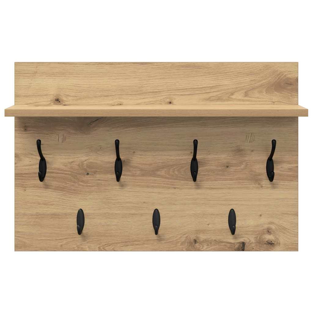 vidaXL Τοίχου Κρεμάστρα Επιτοίχιο Artisan Oak 60 x 40 x 12 cm