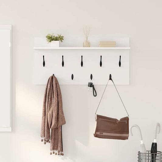vidaXL Τοίχου Κρεμάστρα Επιτοίχιο Λευκό 80 x 40 x 12 cm