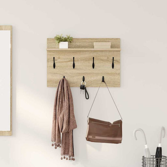vidaXL Τοίχου Κρεμάστρα Επιτοίχιο Δρύς Sonoma 80 x 40 x 12 cm