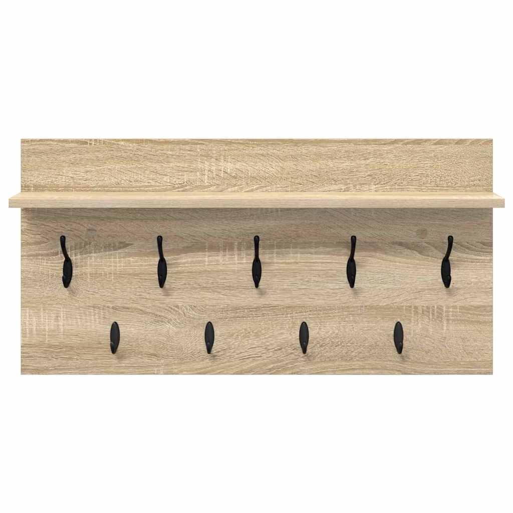 vidaXL Τοίχου Κρεμάστρα Επιτοίχιο Δρύς Sonoma 80 x 40 x 12 cm