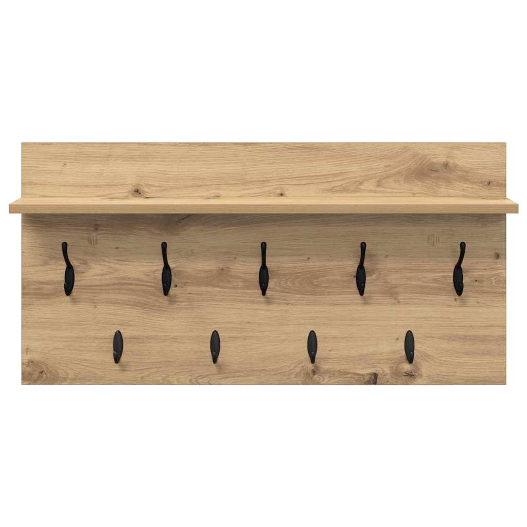 vidaXL Τοίχου Κρεμάστρα Επιτοίχιο Artisan Oak 80 x 40 x 12 cm