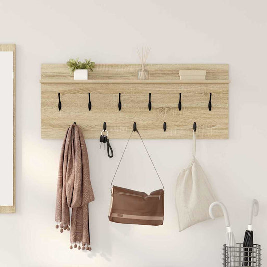 vidaXL Τοίχου Κρεμάστρα Επιτοίχιο Δρύς Sonoma 100 x 40 x 12 εκ