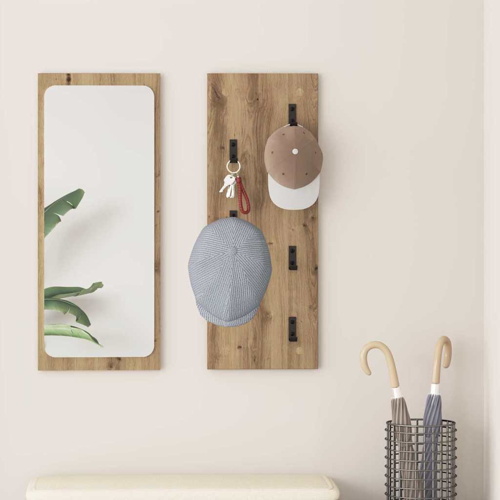 vidaXL Τοίχου Κρεμάστρα Επιτοίχιο Artisan Oak 30 x 1,5 x 80 εκ.