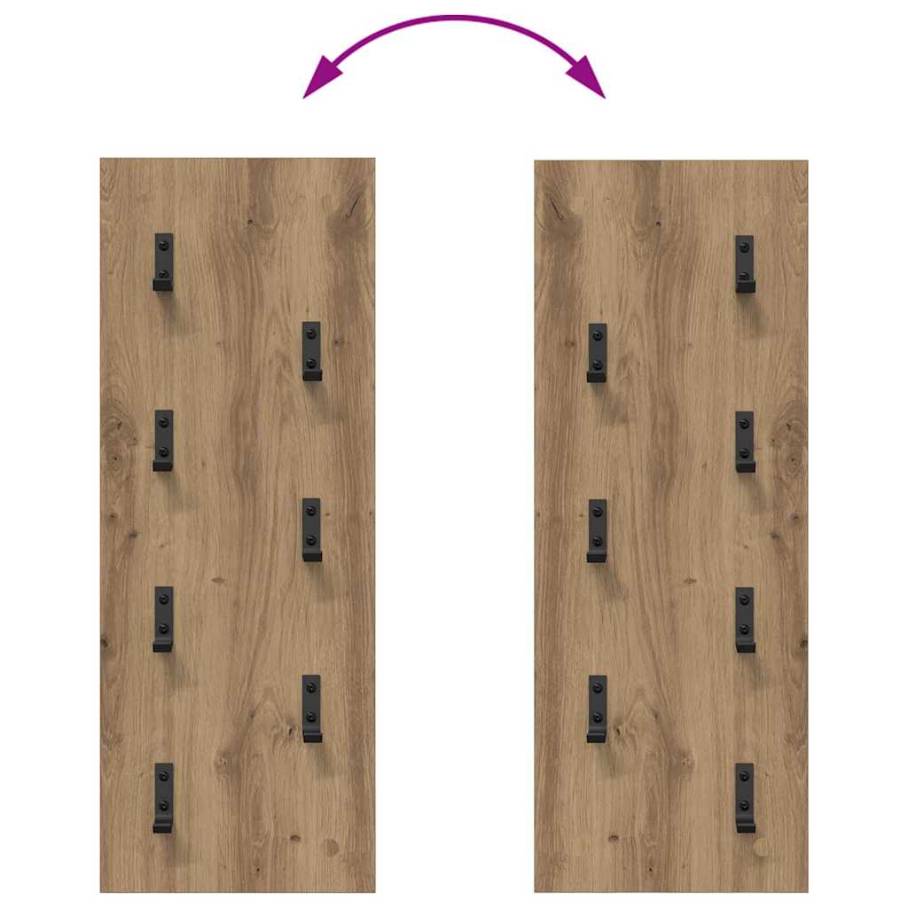 vidaXL Τοίχου Κρεμάστρα Επιτοίχιο Artisan Oak 30 x 1,5 x 80 εκ.