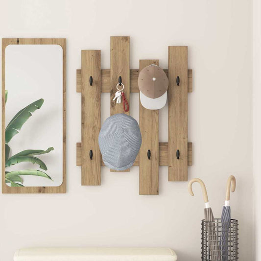 vidaXL Τοίχου Κρεμάστρα Επιτοίχιο Artisan Oak 60 x 3 x 82 εκ.