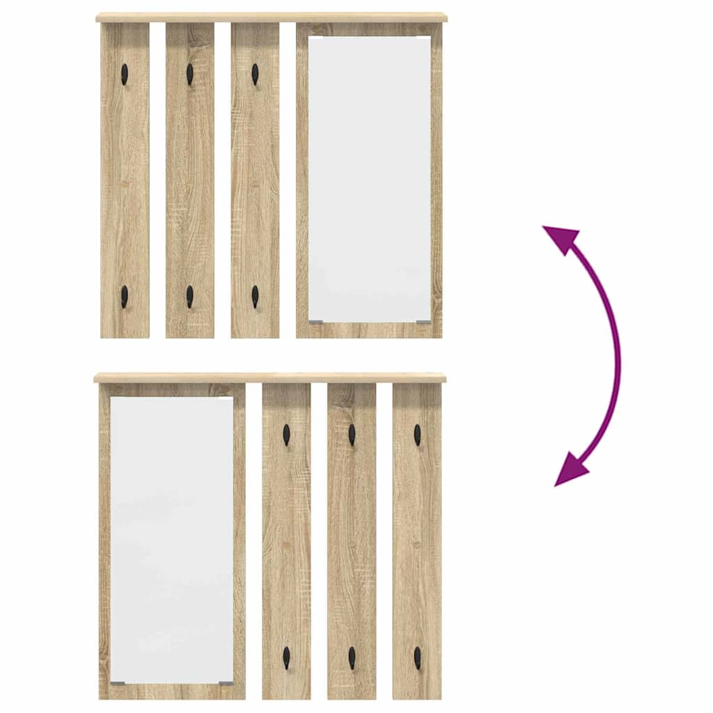 vidaXL Τοίχου Κρεμάστρα Επιτοίχιο Sonoma Δρυς 84 x 10 x 80 εκ.