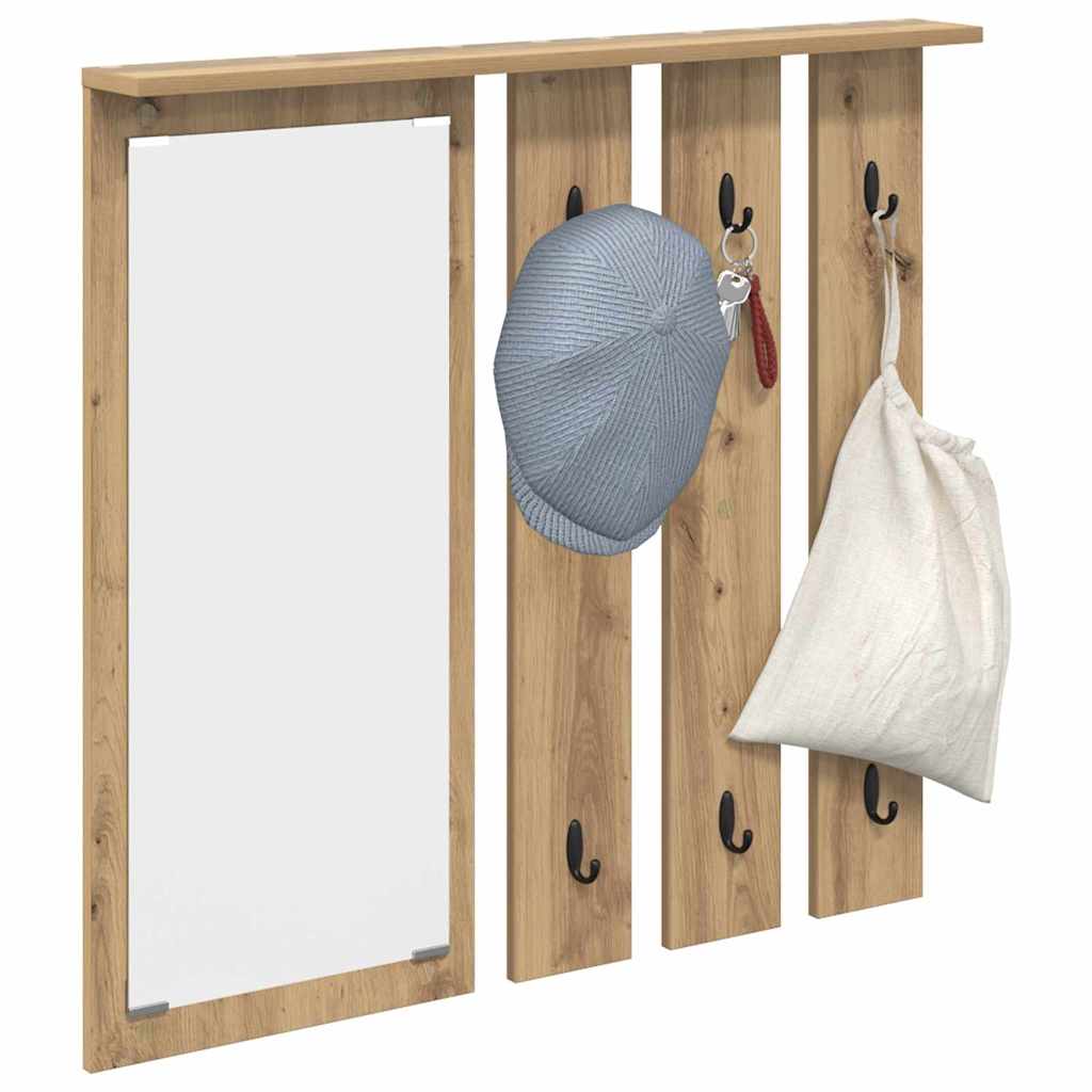 vidaXL Τοίχου Κρεμάστρα Επιτοίχιο artisan δρυς 84 x 10 x 80 εκ.