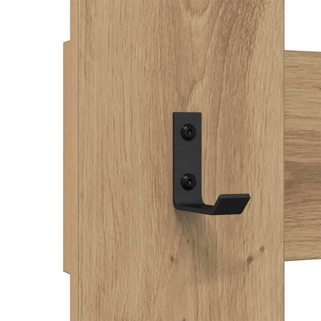 vidaXL Τοίχου Κρεμάστρα Επιτοίχιο Artisan Oak 65 x 3 x 100 εκ.