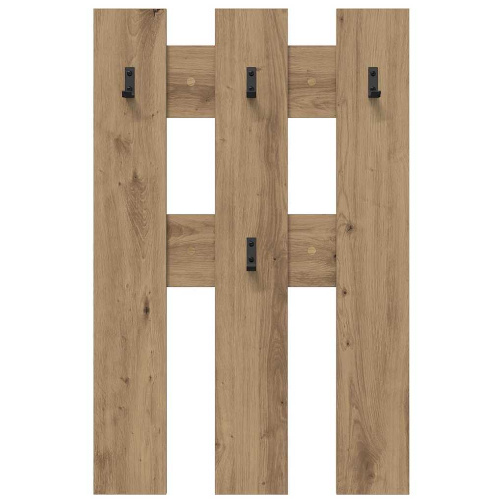 vidaXL Τοίχου Κρεμάστρα Επιτοίχιο Artisan Oak 65 x 3 x 100 εκ.