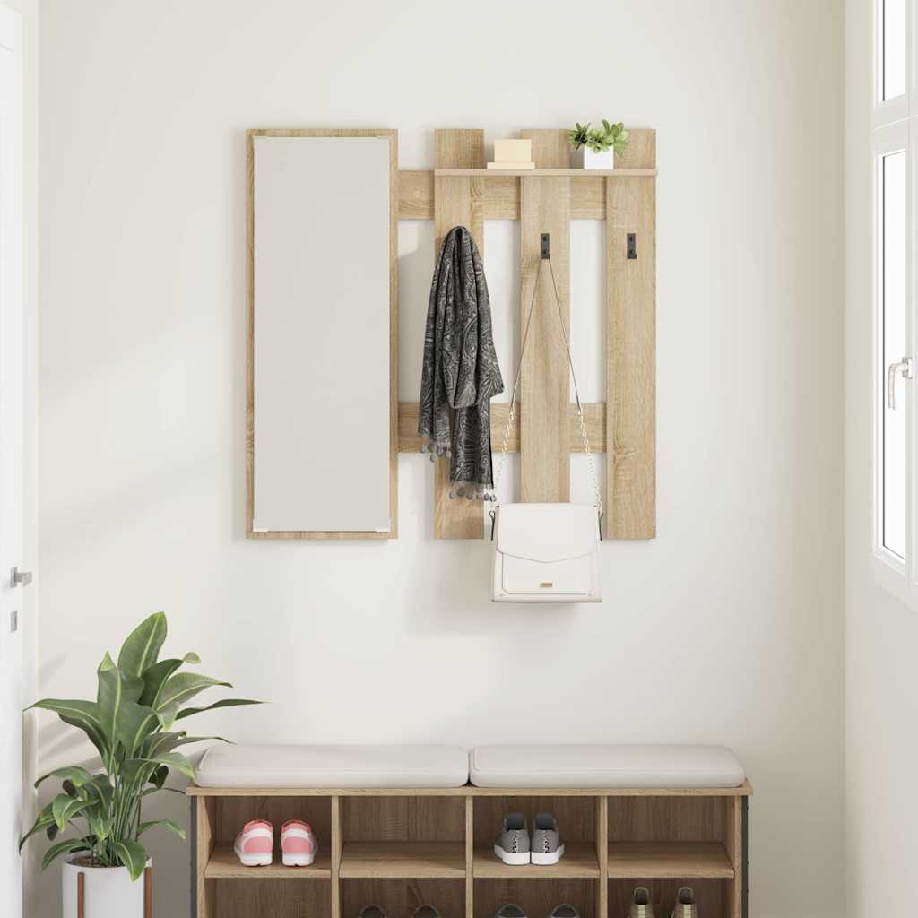 vidaXL Τοίχου Κρεμάστρα Επιτοίχιο Δρύς Sonoma 100 x 10 x 100 εκ.
