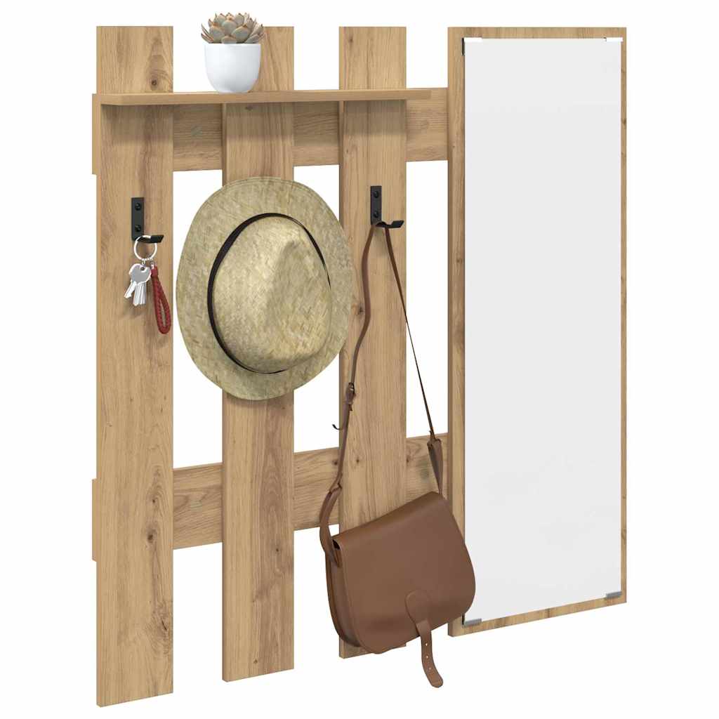 vidaXL Τοίχου Κρεμάστρα Επιτοίχιο Artisan Oak 100 x 10 x 100 εκ.