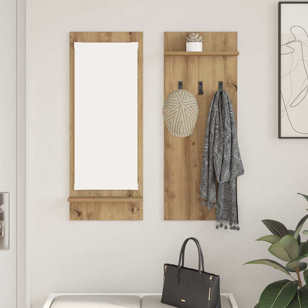 vidaXL Τοίχου Κρεμάστρα Επιτοίχιο Artisan Oak 70 x 10 x 90 εκ.