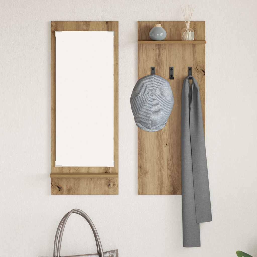 vidaXL Τοίχου Κρεμάστρα Επιτοίχιο Artisan Oak 70 x 10 x 90 εκ.