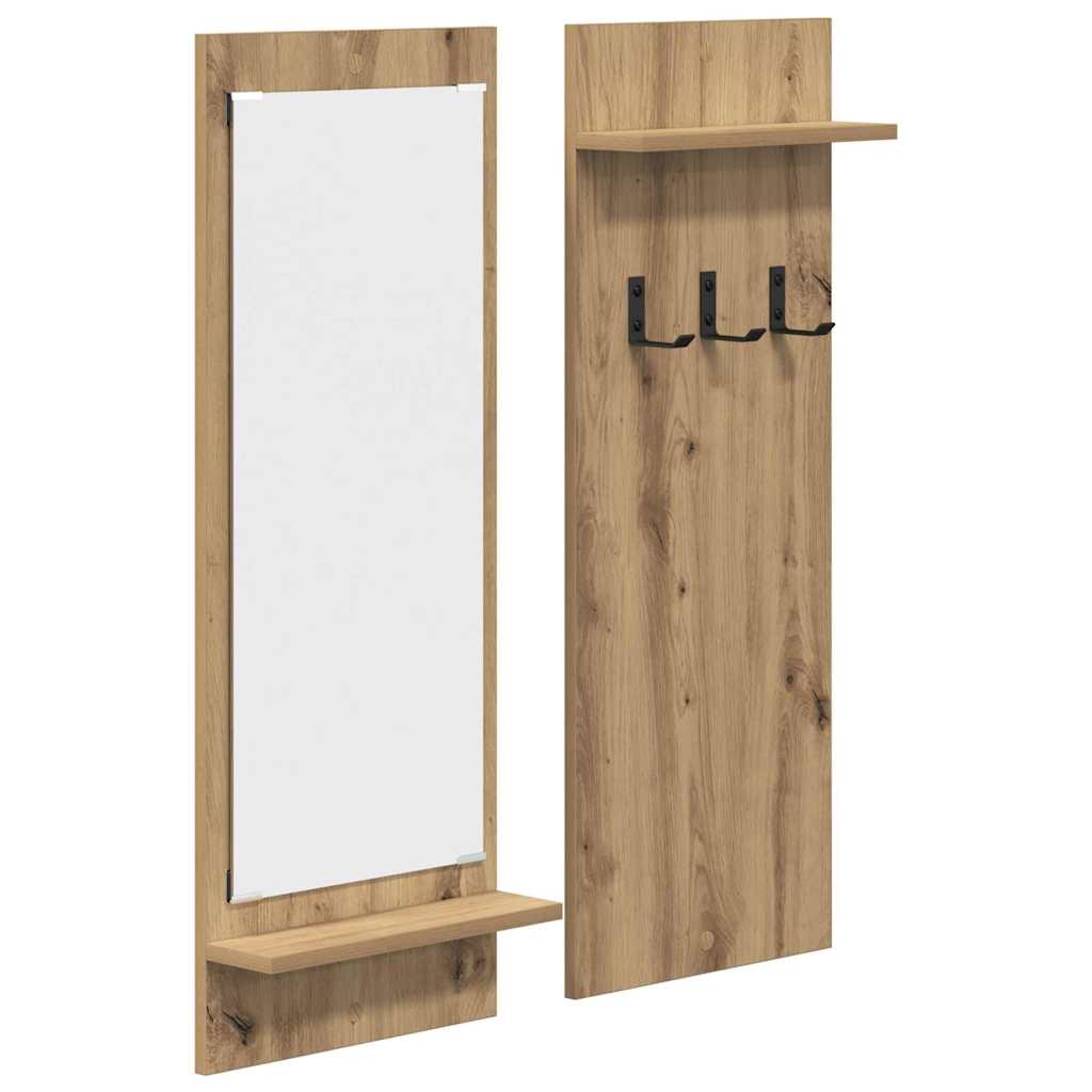 vidaXL Τοίχου Κρεμάστρα Επιτοίχιο Artisan Oak 70 x 10 x 90 εκ.