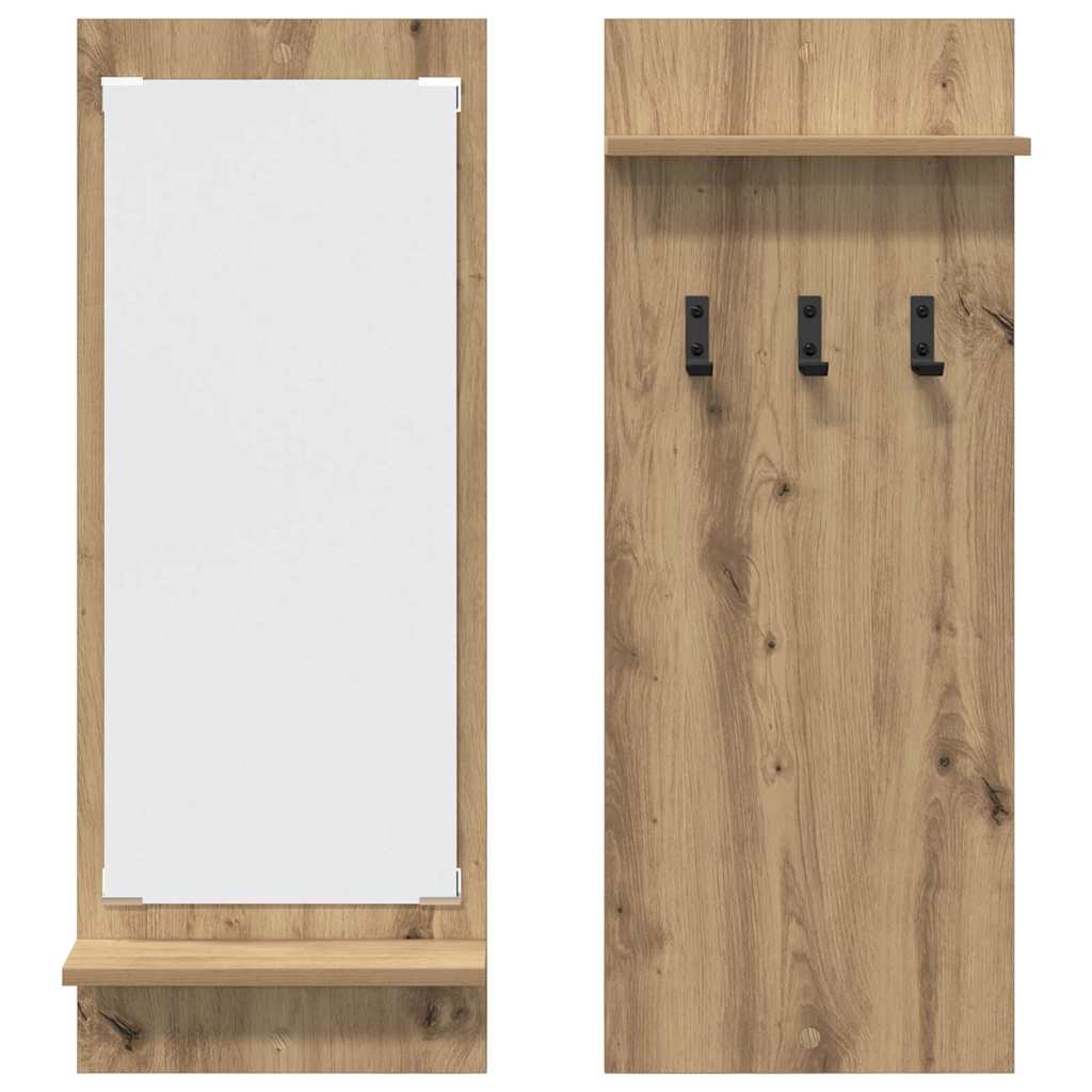 vidaXL Τοίχου Κρεμάστρα Επιτοίχιο Artisan Oak 70 x 10 x 90 εκ.