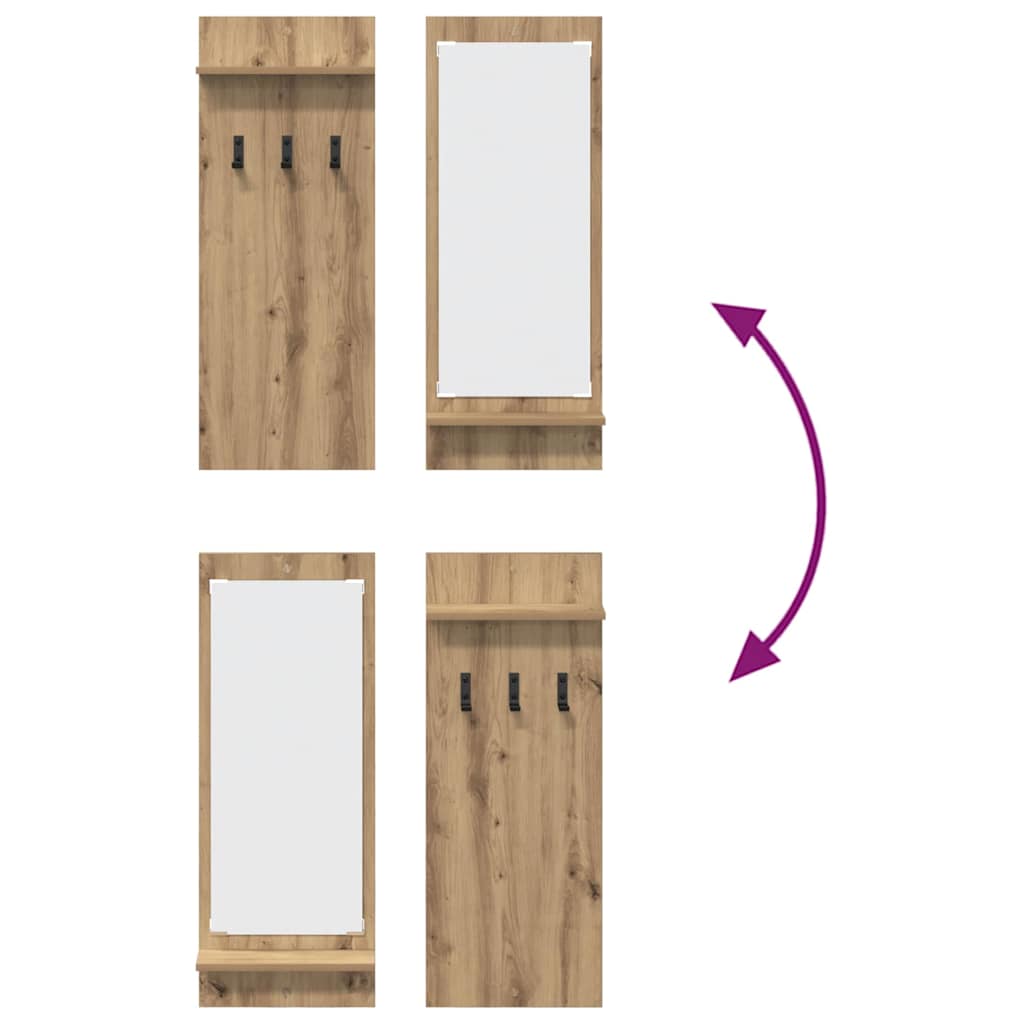vidaXL Τοίχου Κρεμάστρα Επιτοίχιο Artisan Oak 70 x 10 x 90 εκ.
