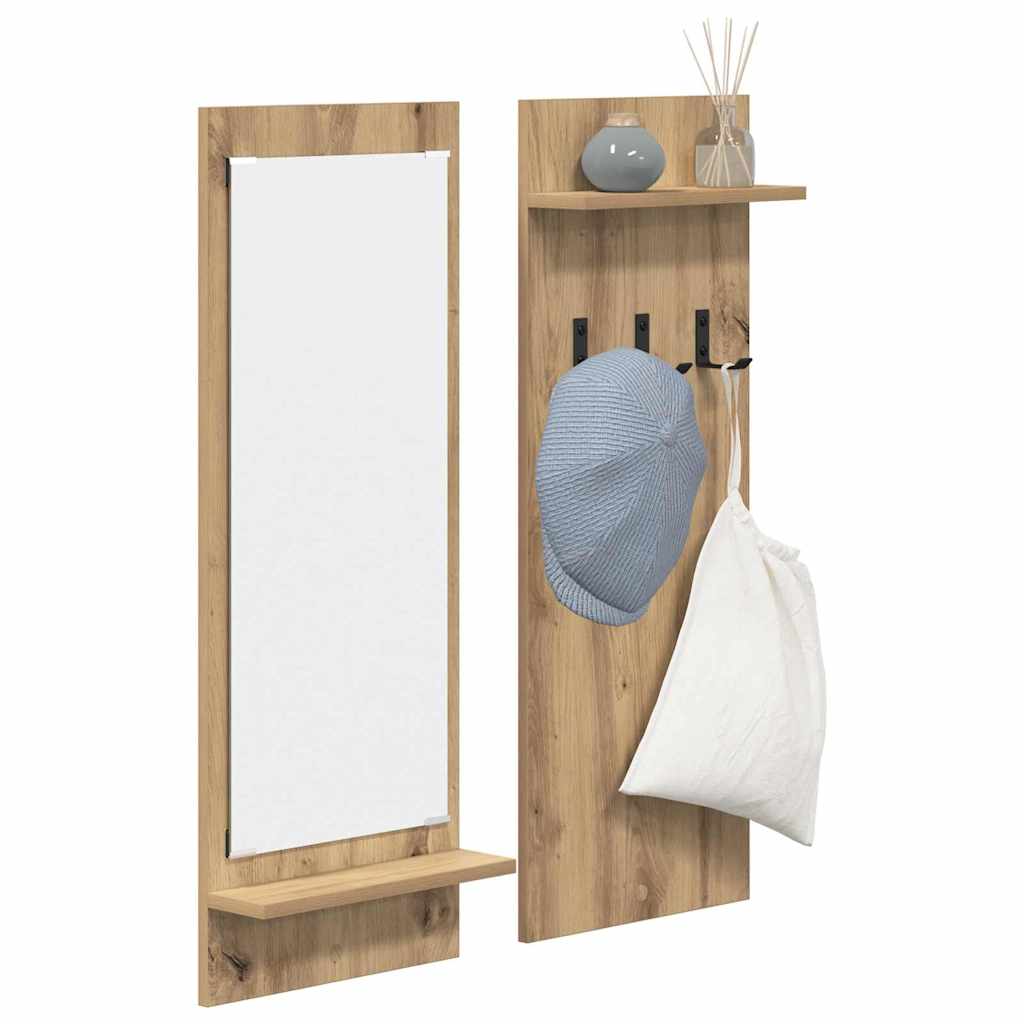 vidaXL Τοίχου Κρεμάστρα Επιτοίχιο Artisan Oak 70 x 10 x 90 εκ.