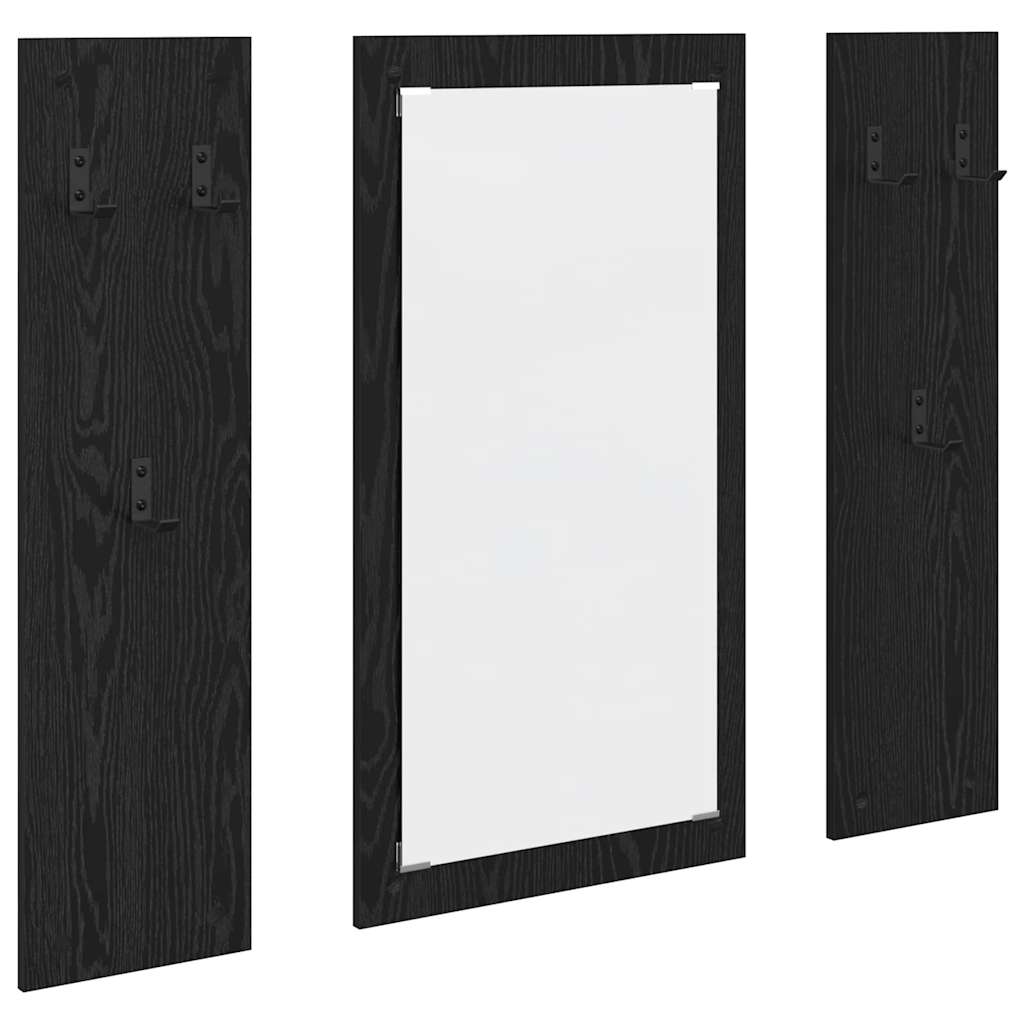 vidaXL Τοίχου Κρεμάστρα Επιτοίχιο Μαύρη Οξυά 96 x 1,5 x 90 εκ