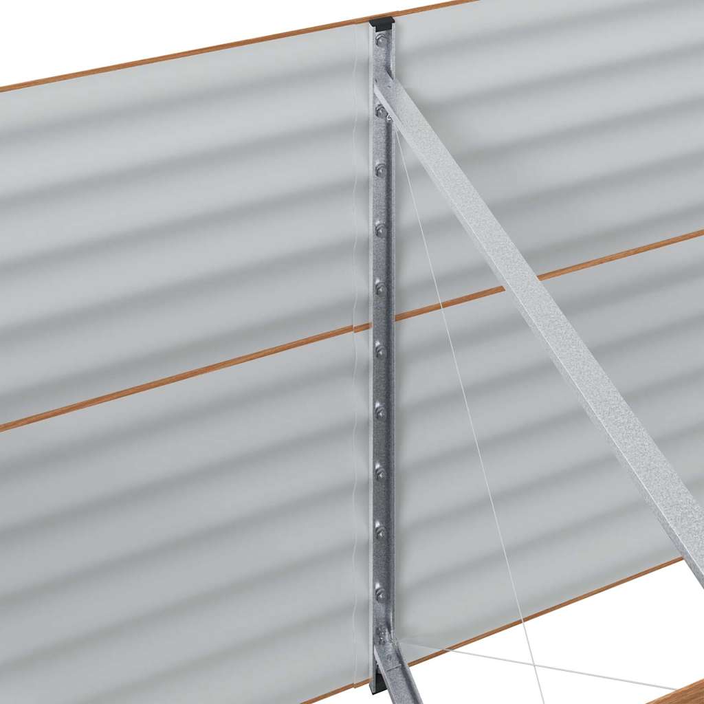 vidaXL Ανεβασμένο Κρεβάτι Καφέ 400 x 80 x 81 cm Ατσάλι