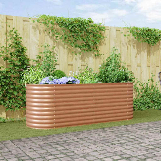 vidaXL Ανεβασμένο Κρεβάτι Καφέ 240 x 80 x 81 cm Ατσάλι
