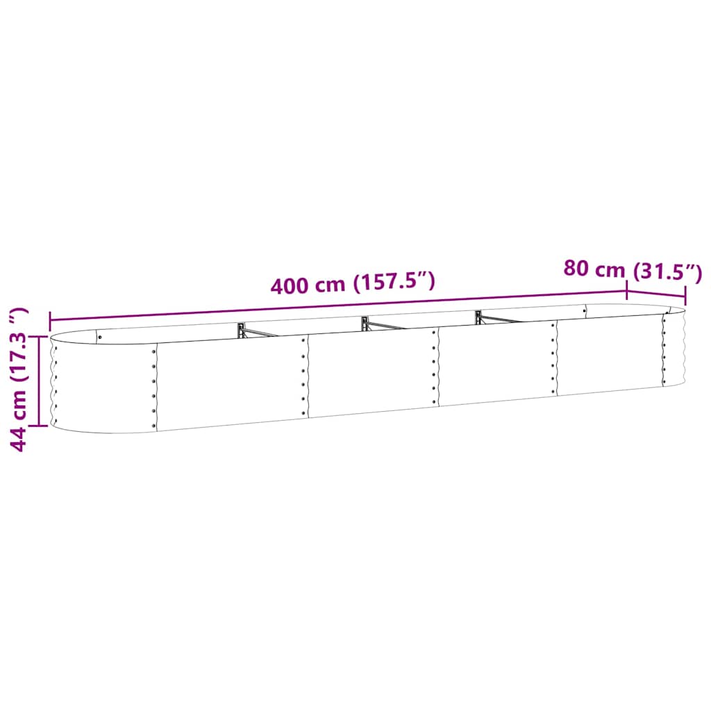 vidaXL Ανεβασμένο Κρεβάτι Καφέ 400 x 80 x 44 cm Ατσάλι