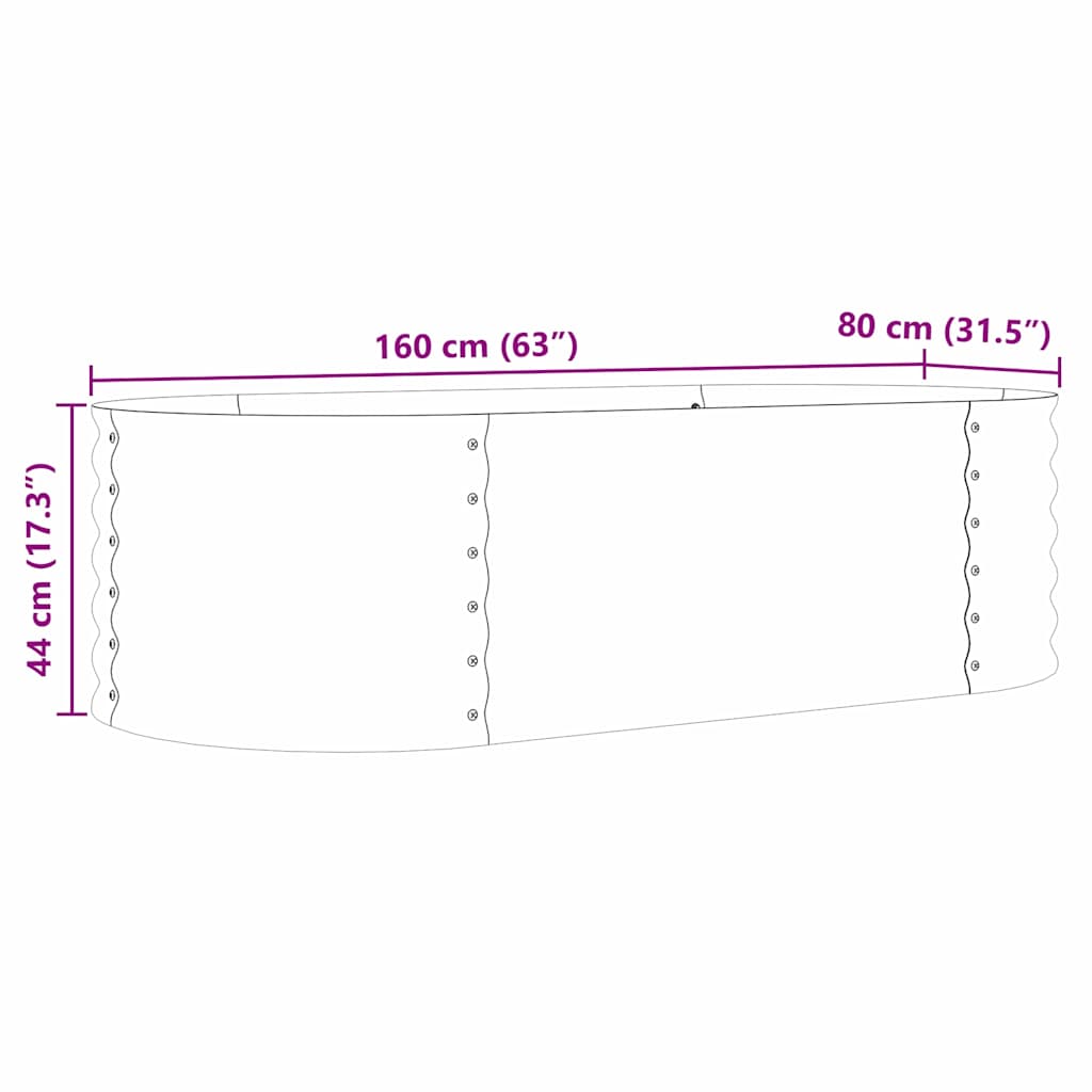 vidaXL Ανεβασμένο Κρεβάτι Καφέ 160 x 80 x 44 cm Ατσάλι