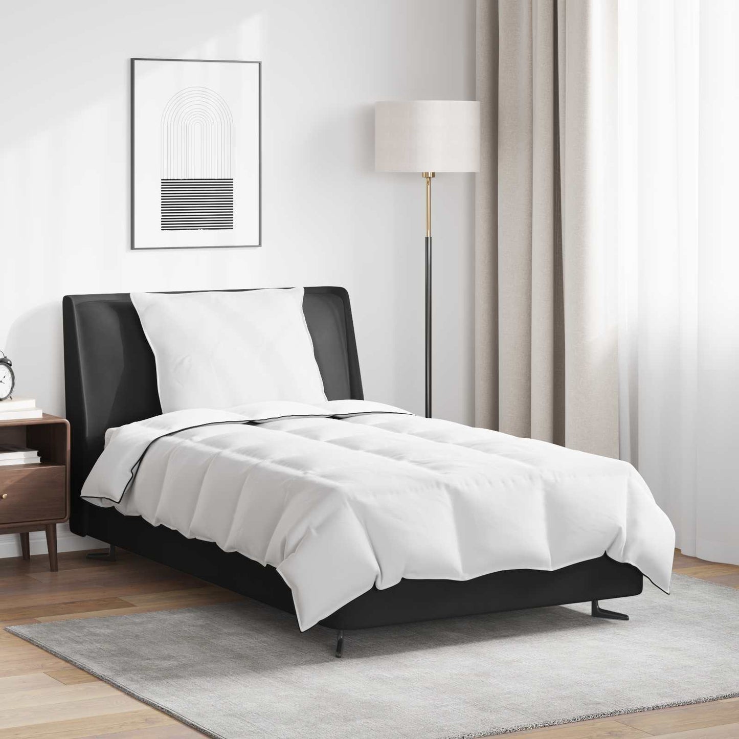 vidaXL Χειμερινό Παπλωματοθήκη με μαξιλάρι 2 pcs Λευκό Φτέρος