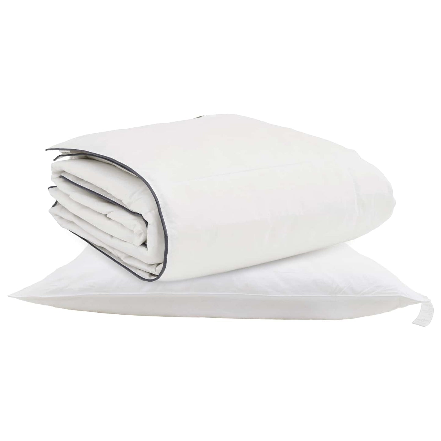 vidaXL Πάπλωμα με μαξιλάρι 2 pcs Λευκό 155 x 200 εκ. Πούπουλο