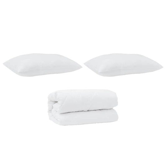 vidaXL Πάπλωμα με μαξιλάρι 2 pcs Λευκό 155 x 220 cm Πούπουλο