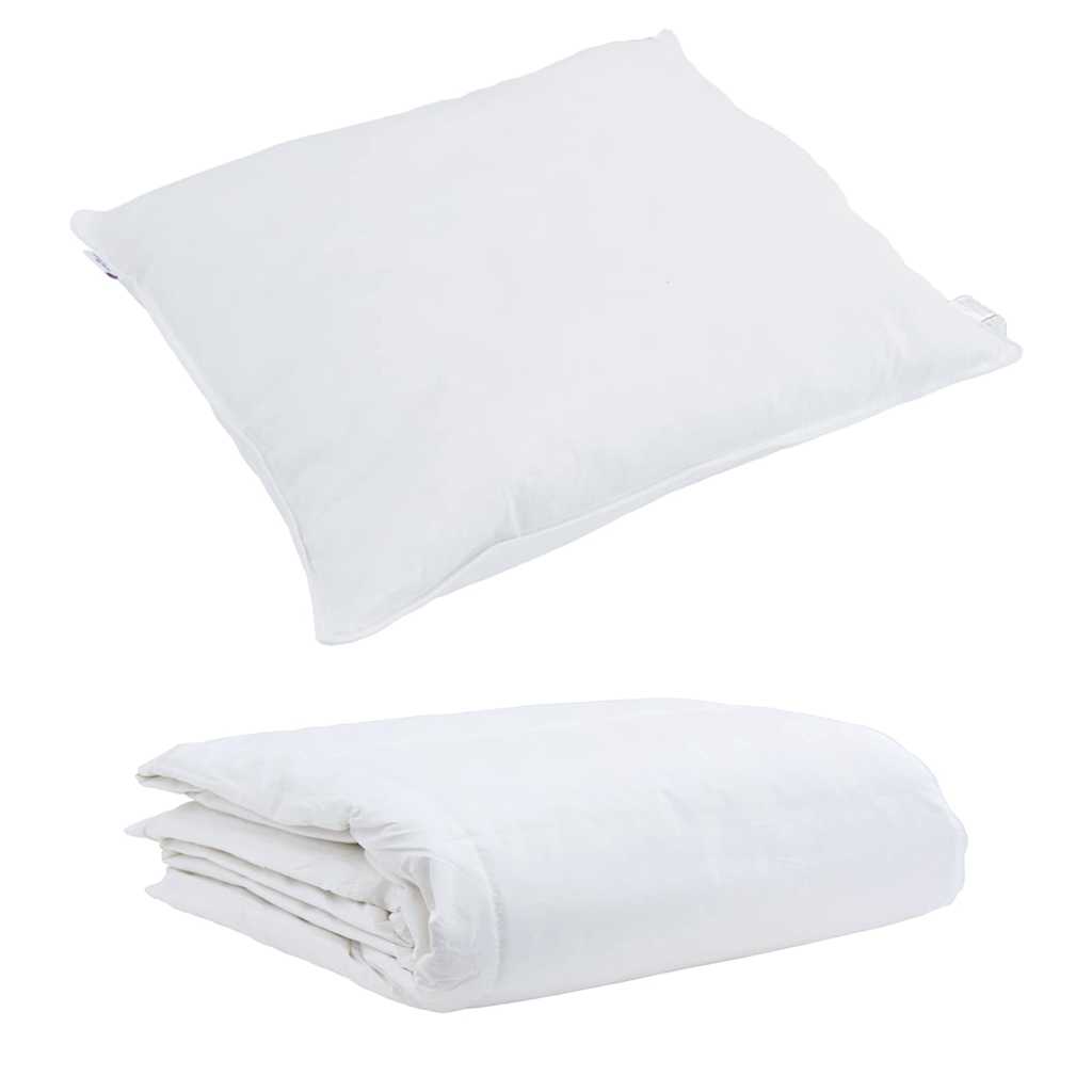 vidaXL Καλοκαιρινό Παπλωματοθήκη με μαξιλάρι 2 pcs Λευκό Φτέρος