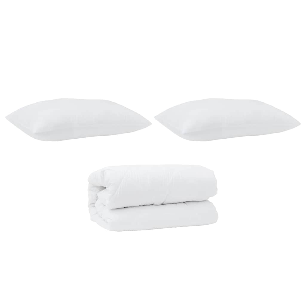 vidaXL Πάπλωμα με μαξιλάρι 2 pcs Λευκό 135 x 220 εκ. Πούπουλο