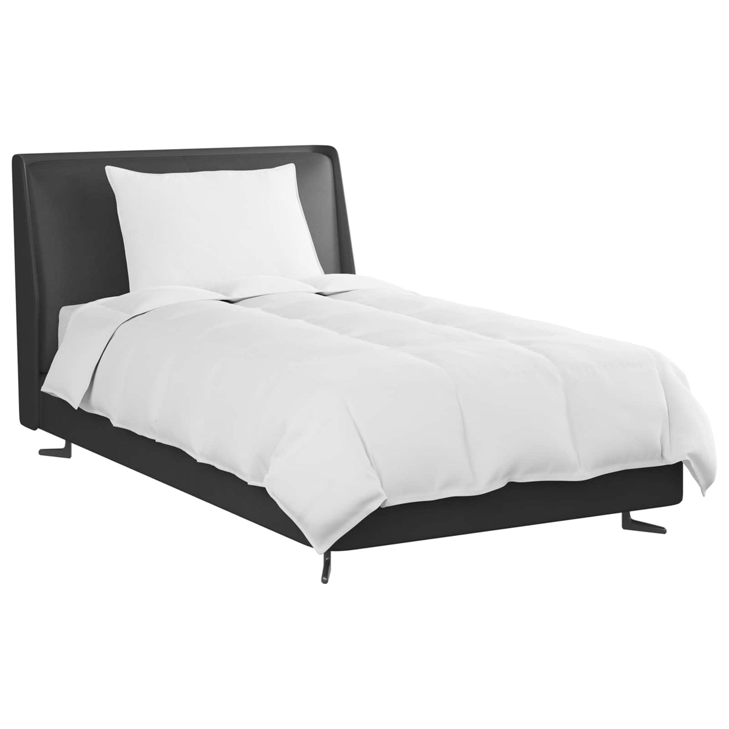 vidaXL Χειμερινό Παπλωματοθήκη με μαξιλάρι 2 pcs Λευκό Φτέρος