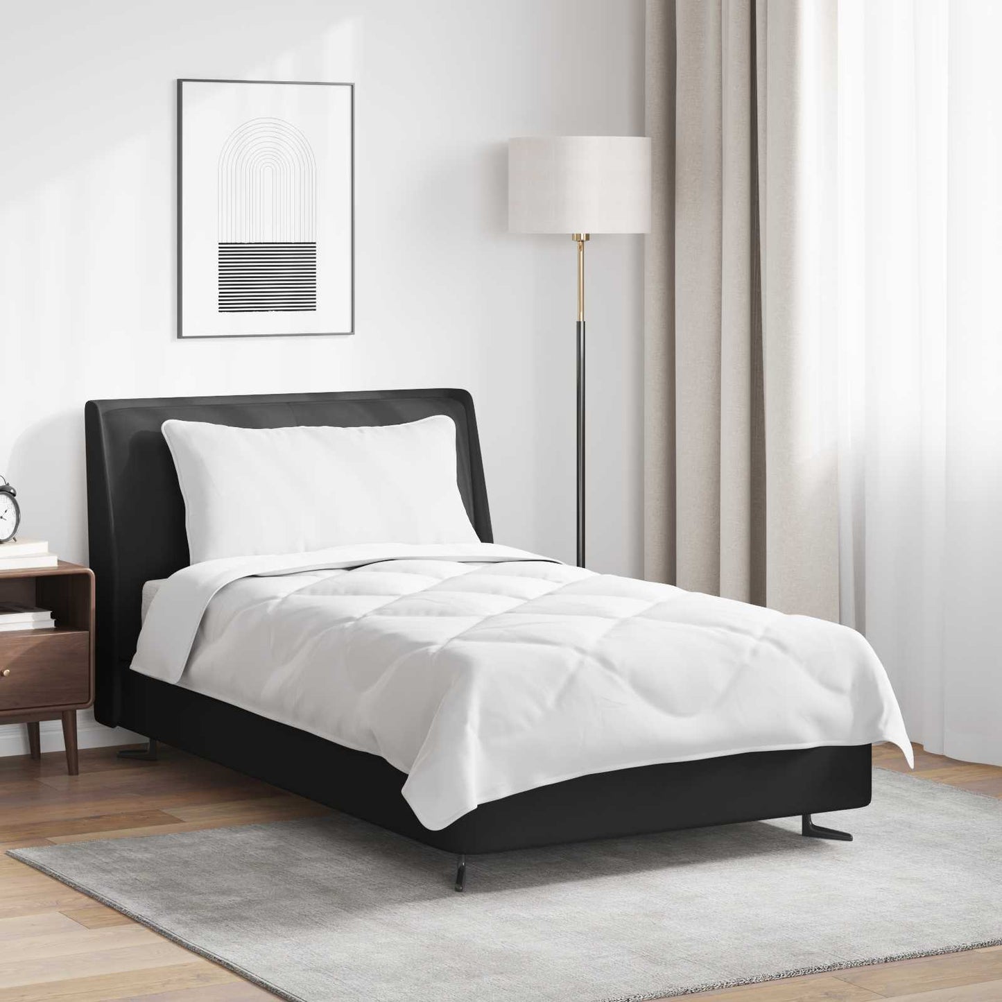 vidaXL Πάπλωμα με μαξιλάρι 2 pcs Λευκό Μικροΐνες