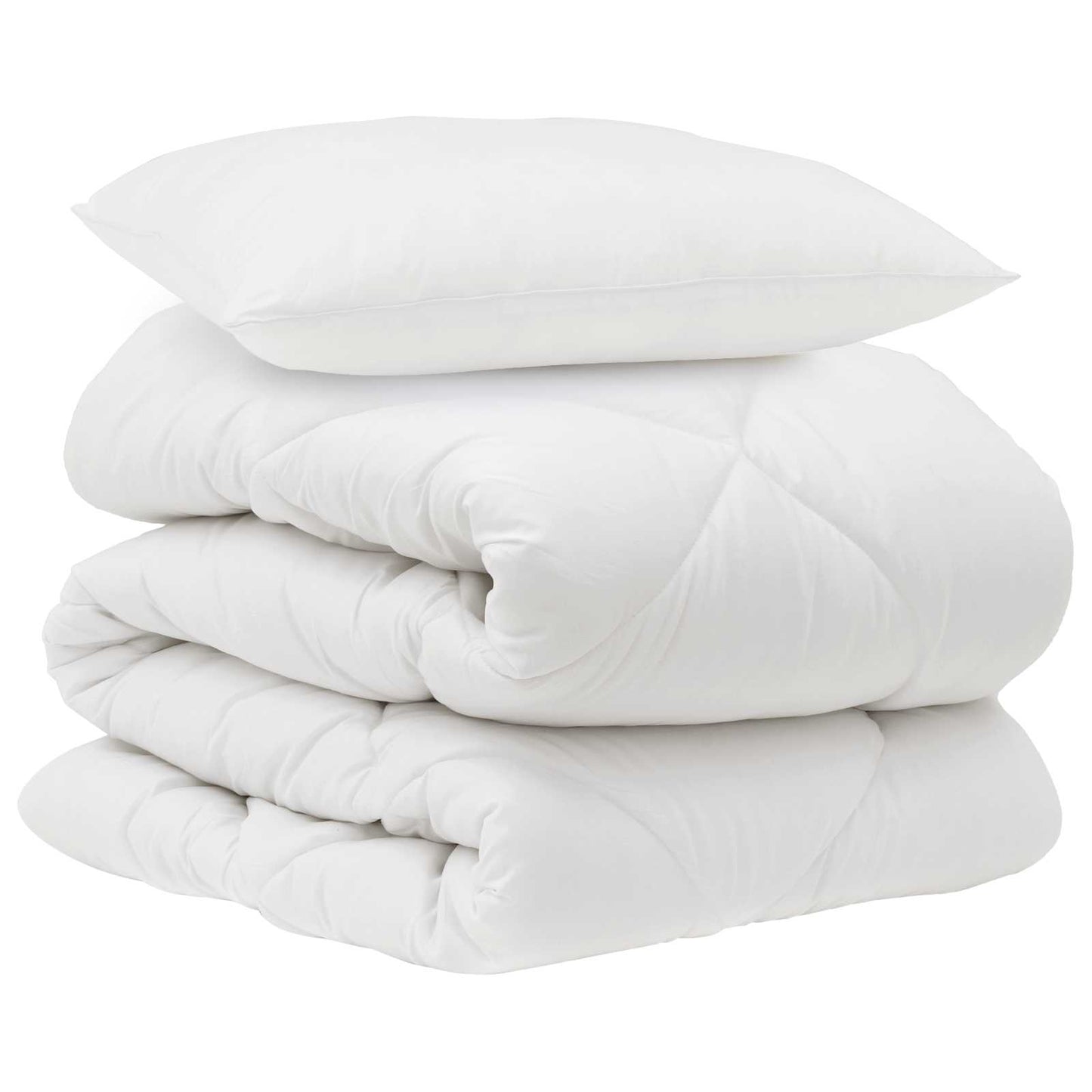 vidaXL Πάπλωμα με μαξιλάρι 2 pcs Λευκό Μικροΐνες