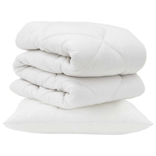 vidaXL Πάπλωμα με μαξιλάρι 2 pcs Λευκό Μικροΐνες