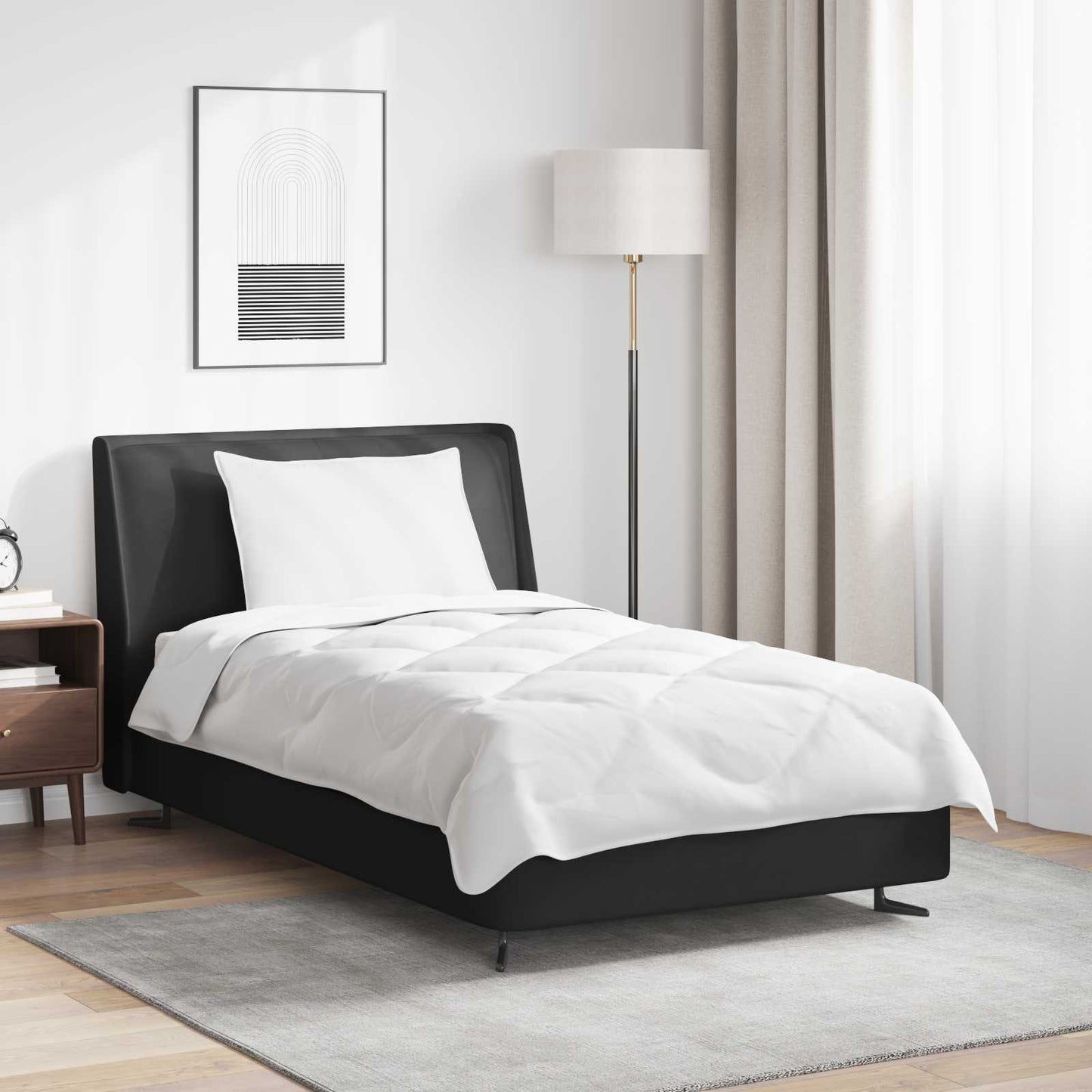 vidaXL Πάπλωμα με μαξιλάρι 2 pcs Λευκό Μικροΐνες