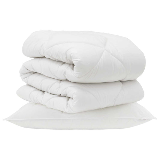 vidaXL Πάπλωμα με μαξιλάρι 2 pcs Λευκό Μικροΐνες